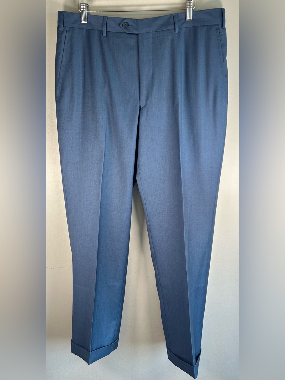 Santorelli New Romeo Men’s Trousers Dress Pants Size 38X30 Blue Wool Italy EUC